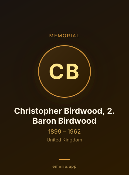 Memorial portrait of Christopher Birdwood, 2. Baron Birdwood