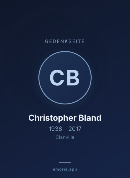 Gedenkportrait von Christopher Bland