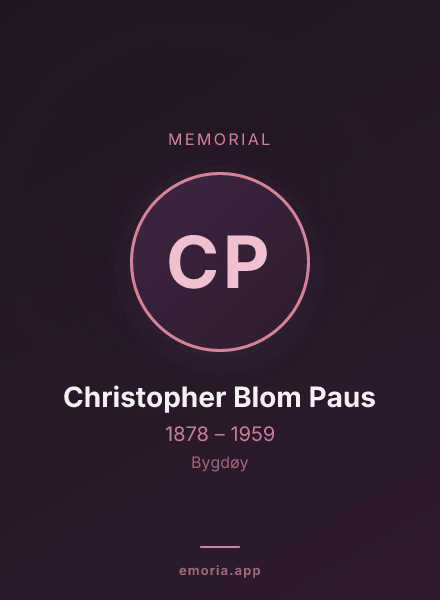 Memorial portrait of Christopher Blom Paus