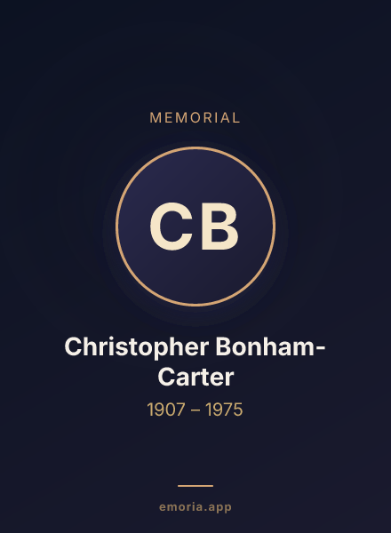 Memorial portrait of Christopher Bonham-Carter