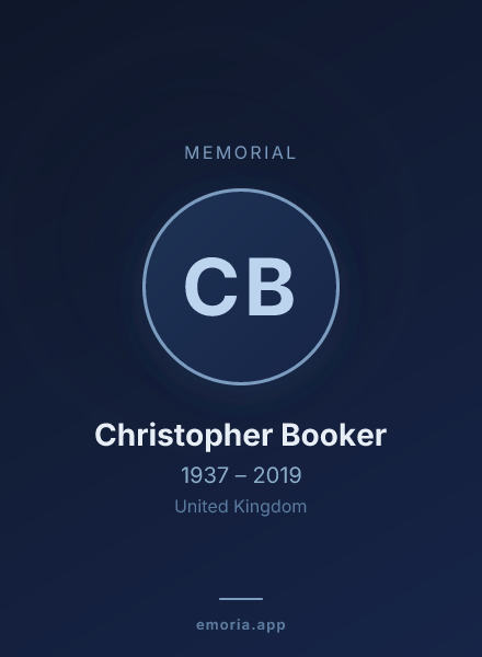 Memorial portrait of Christopher Booker
