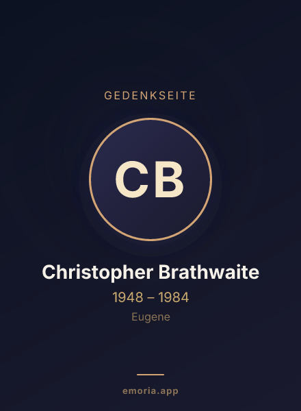 Gedenkportrait von Christopher Brathwaite