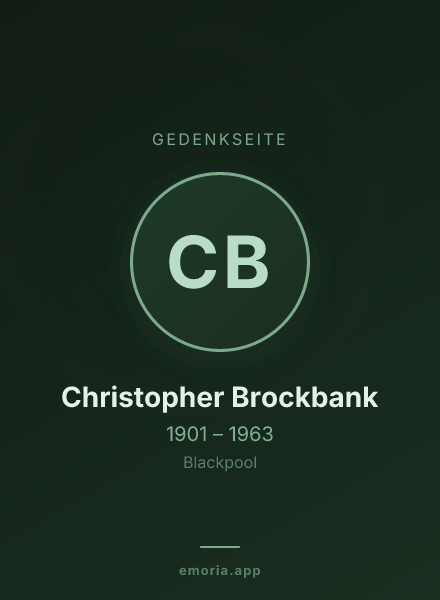 Gedenkportrait von Christopher Brockbank