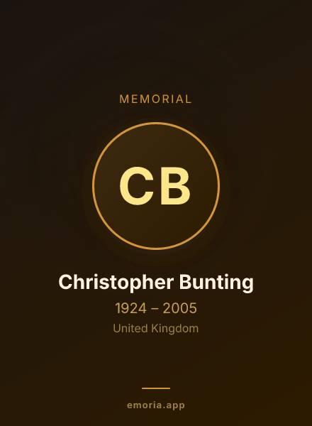 Memorial portrait of Christopher Bunting