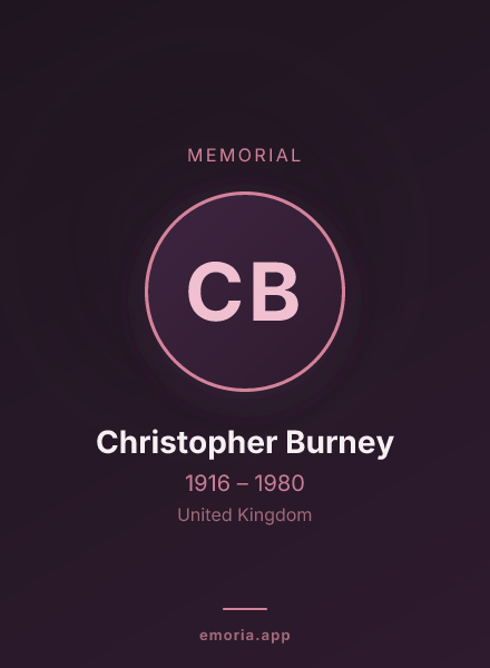 Memorial portrait of Christopher Burney