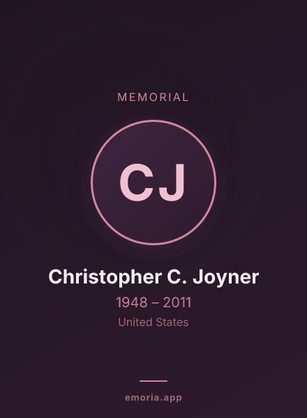 Memorial portrait of Christopher C. Joyner