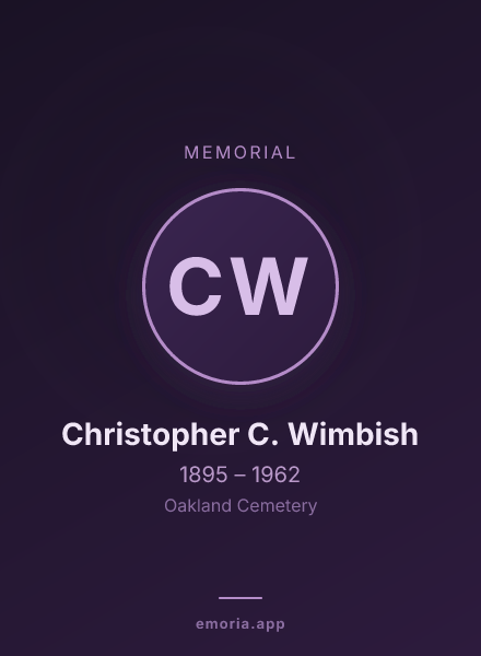 Memorial portrait of Christopher C. Wimbish