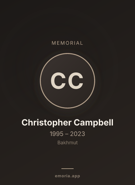 Memorial portrait of Christopher Campbell