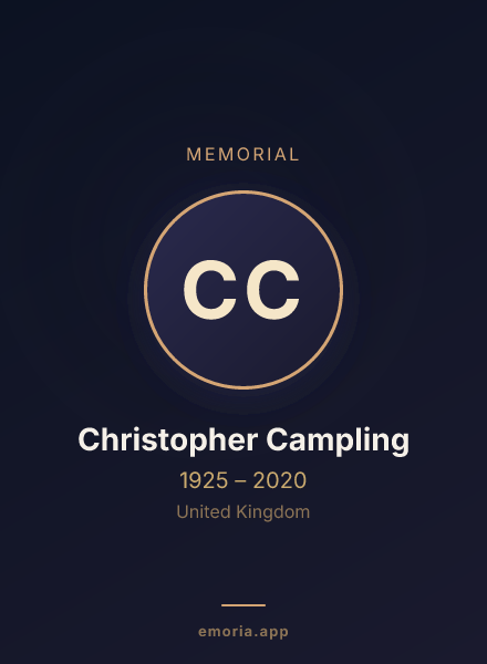 Memorial portrait of Christopher Campling
