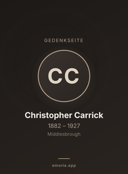 Gedenkportrait von Christopher Carrick