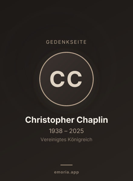 Gedenkportrait von Christopher Chaplin