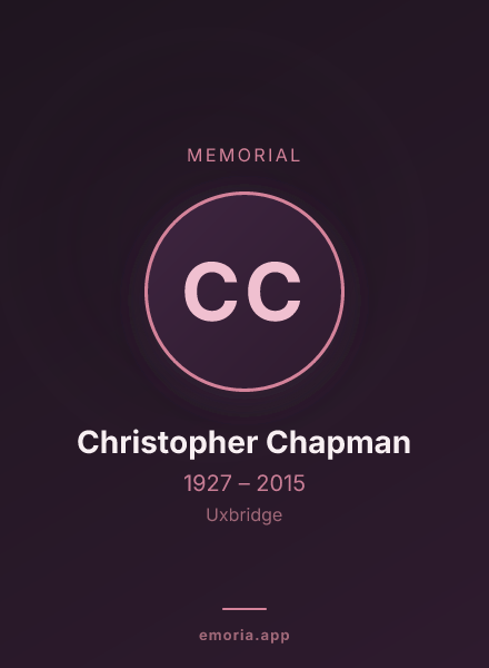 Memorial portrait of Christopher Chapman