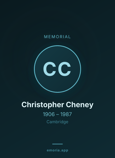 Memorial portrait of Christopher Cheney
