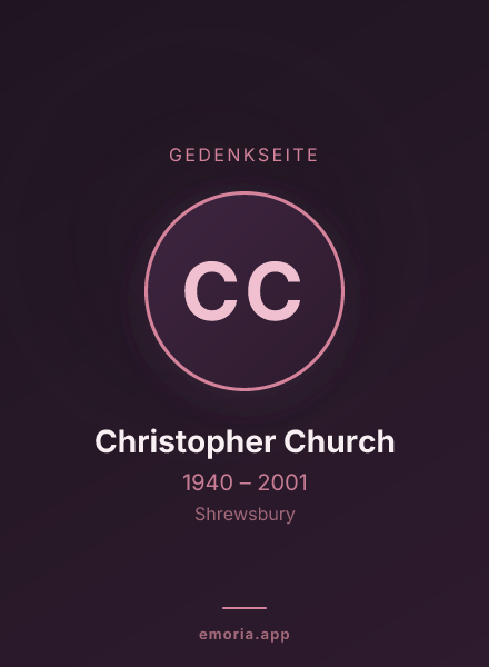 Gedenkportrait von Christopher Church