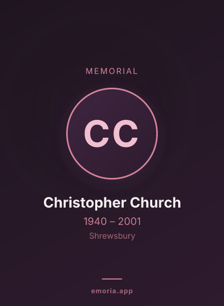 Memorial portrait of Christopher Church