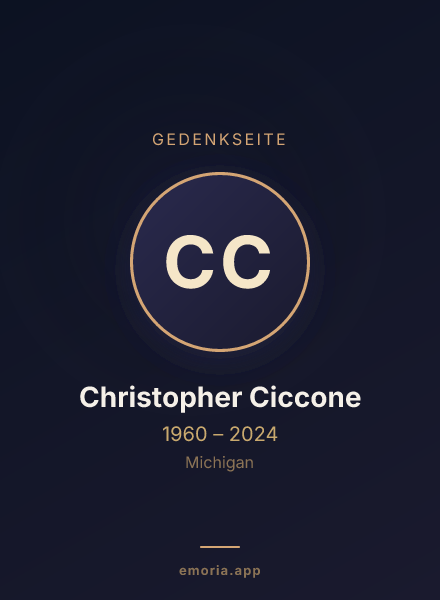 Gedenkportrait von Christopher Ciccone