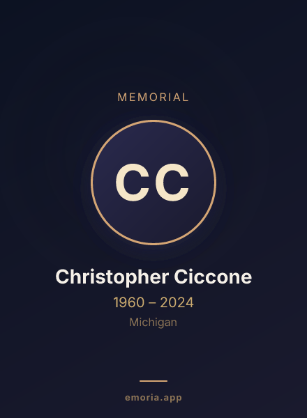 Memorial portrait of Christopher Ciccone