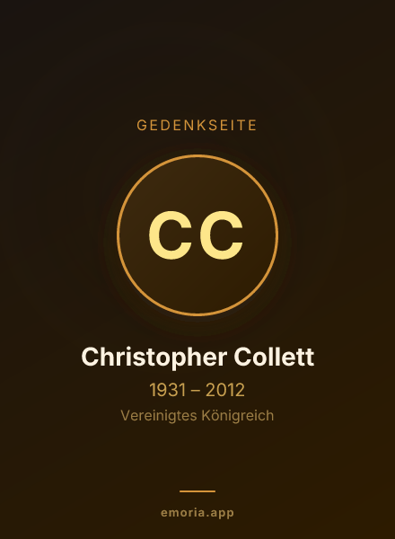 Gedenkportrait von Christopher Collett