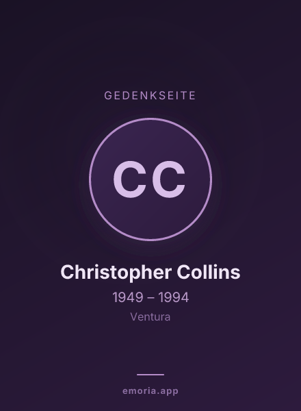 Gedenkportrait von Christopher Collins