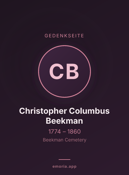 Gedenkportrait von Christopher Columbus Beekman