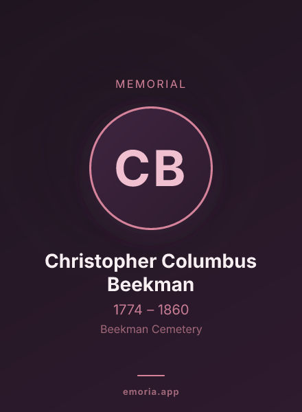 Memorial portrait of Christopher Columbus Beekman