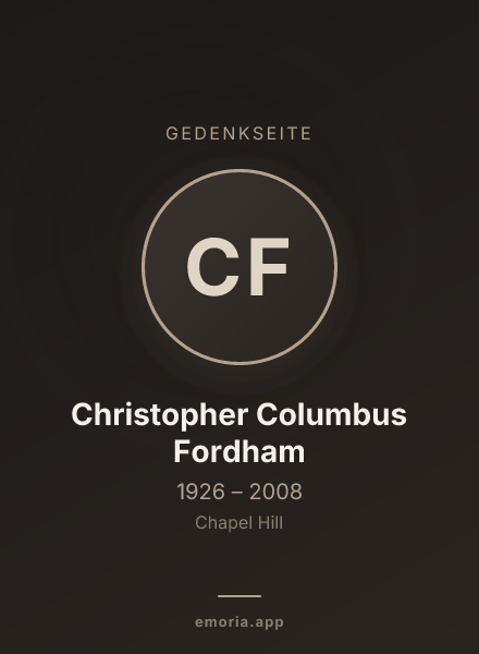 Gedenkportrait von Christopher Columbus Fordham