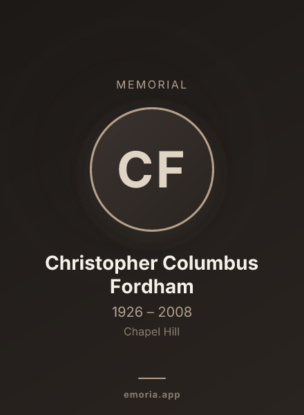 Memorial portrait of Christopher Columbus Fordham