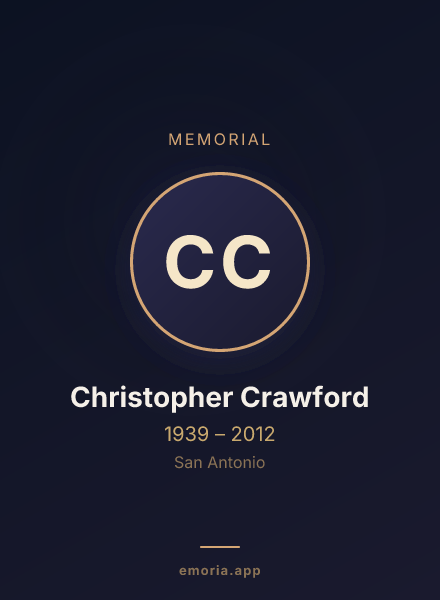 Memorial portrait of Christopher Crawford