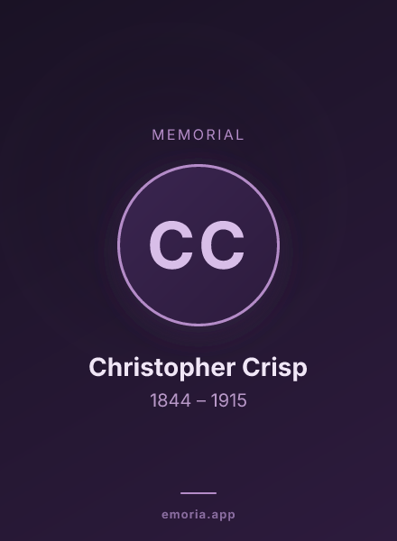 Memorial portrait of Christopher Crisp