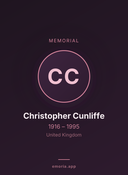 Memorial portrait of Christopher Cunliffe