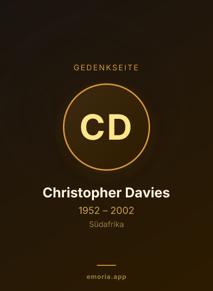 Gedenkportrait von Christopher Davies