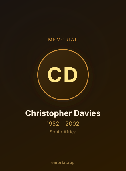 Memorial portrait of Christopher Davies