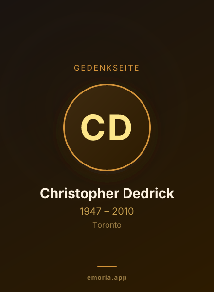 Gedenkportrait von Christopher Dedrick