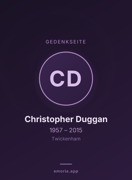 Gedenkportrait von Christopher Duggan