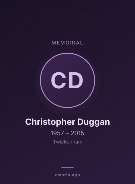 Memorial portrait of Christopher Duggan