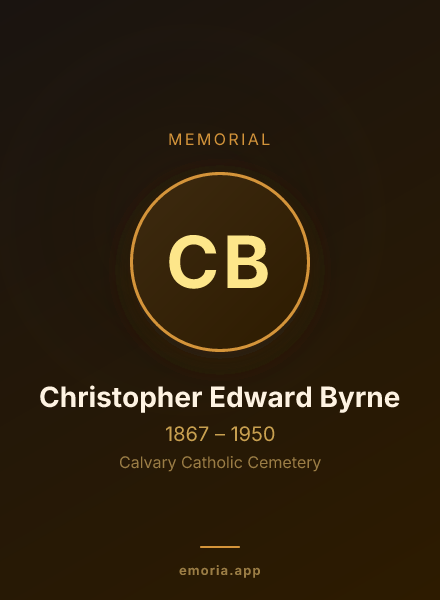 Memorial portrait of Christopher Edward Byrne