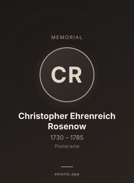 Memorial portrait of Christopher Ehrenreich Rosenow