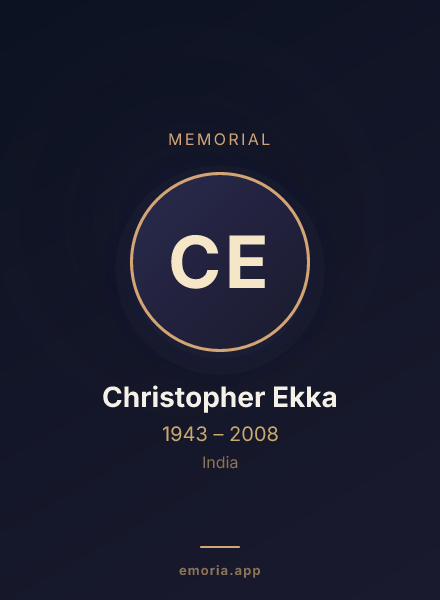 Memorial portrait of Christopher Ekka