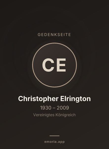 Gedenkportrait von Christopher Elrington