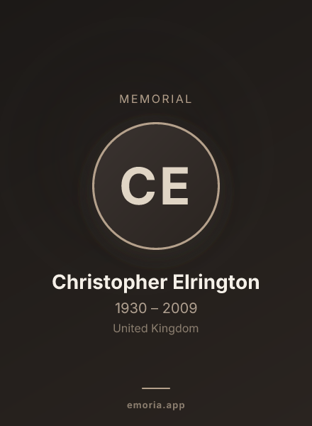 Memorial portrait of Christopher Elrington