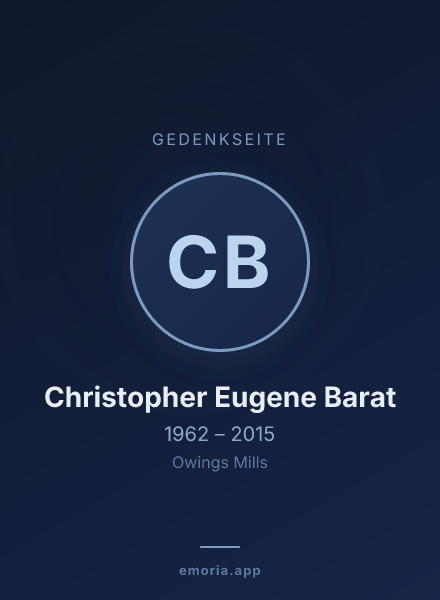 Gedenkportrait von Christopher Eugene Barat