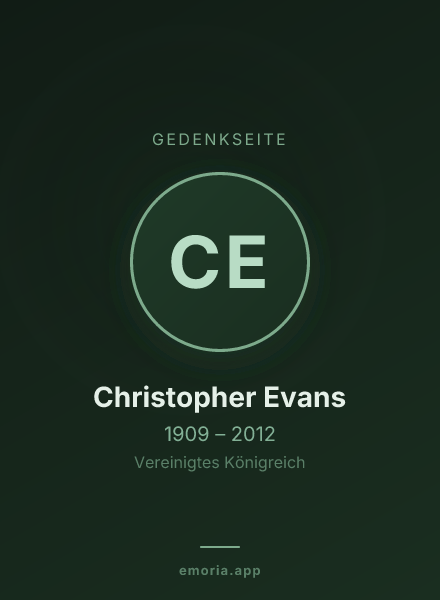 Gedenkportrait von Christopher Evans