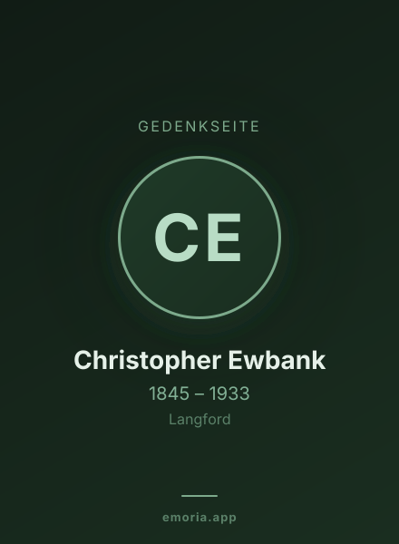 Gedenkportrait von Christopher Ewbank