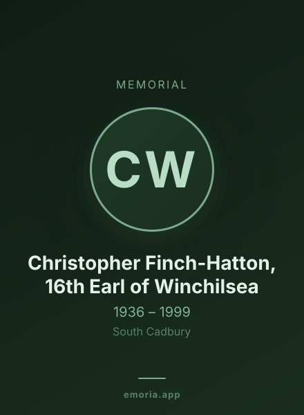 Memorial portrait of Christopher Finch-Hatton, 16th Earl of Winchilsea