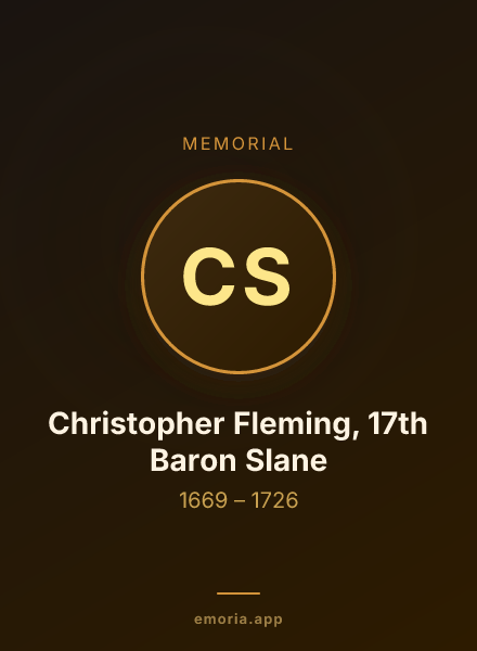 Memorial portrait of Christopher Fleming, 17th Baron Slane