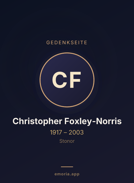 Gedenkportrait von Christopher Foxley-Norris