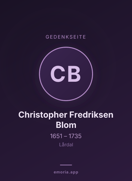 Gedenkportrait von Christopher Fredriksen Blom