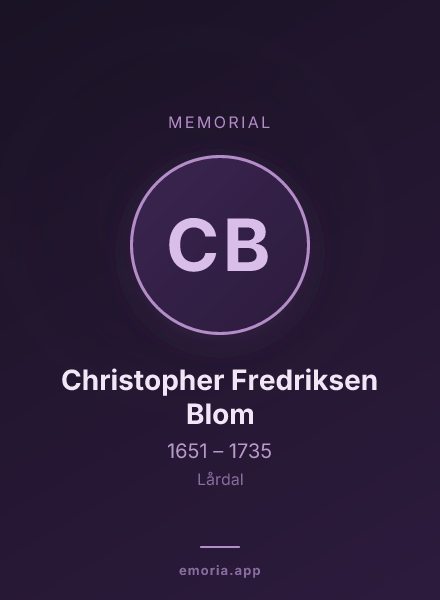 Memorial portrait of Christopher Fredriksen Blom