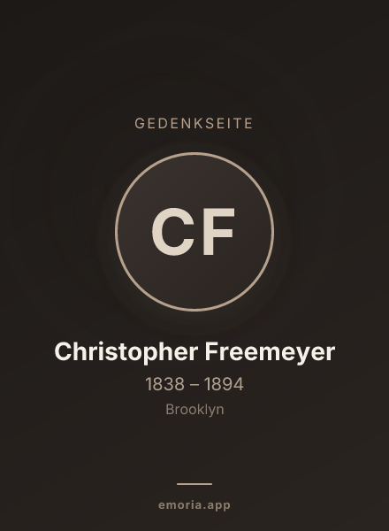 Gedenkportrait von Christopher Freemeyer