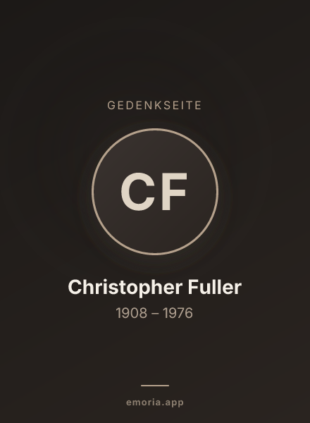 Gedenkportrait von Christopher Fuller